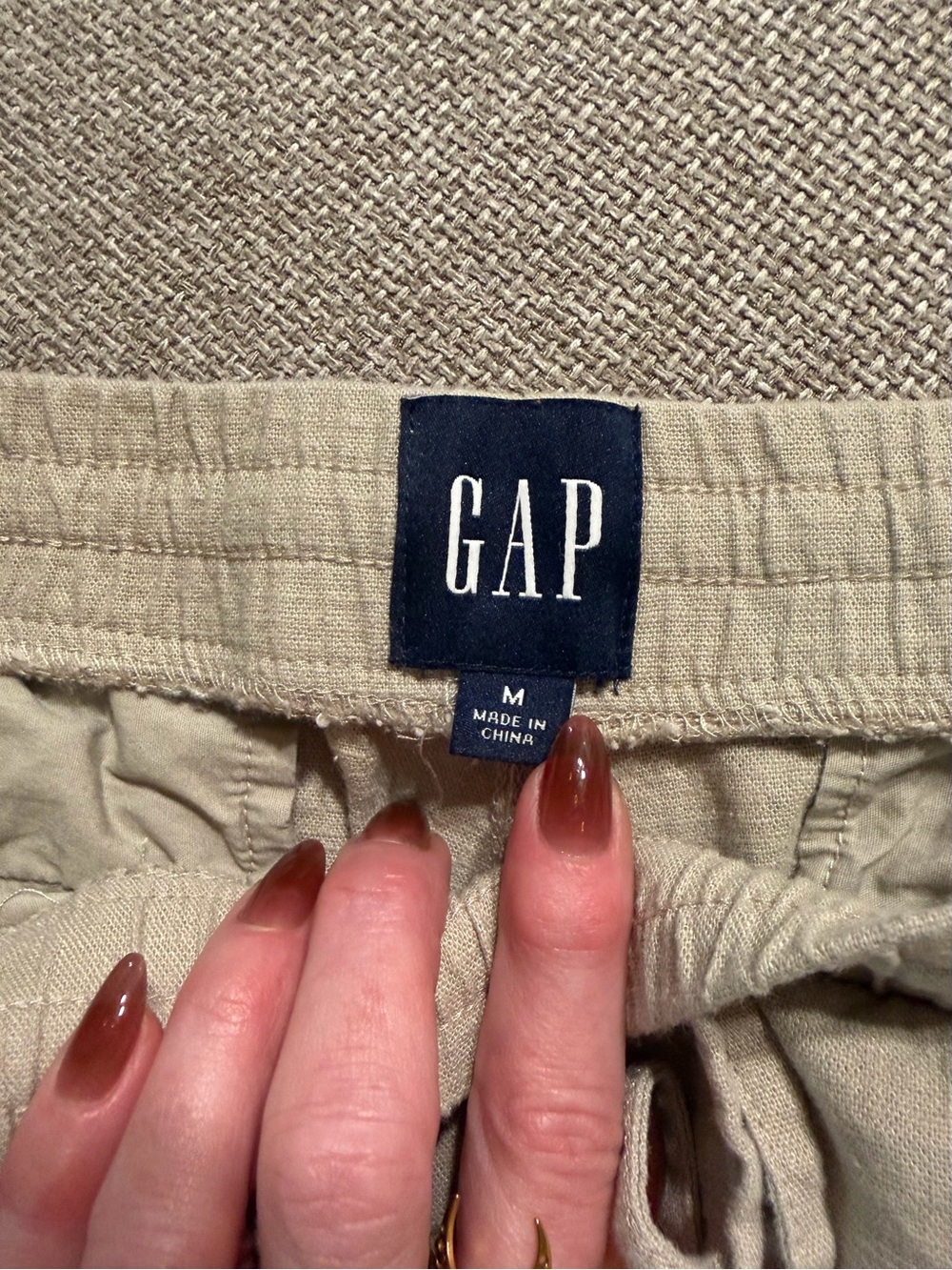 GAP - Women’s - Relaxed- Wide Leg - Light Taupe - Drawstring - Chinos - Picture 2 of 7